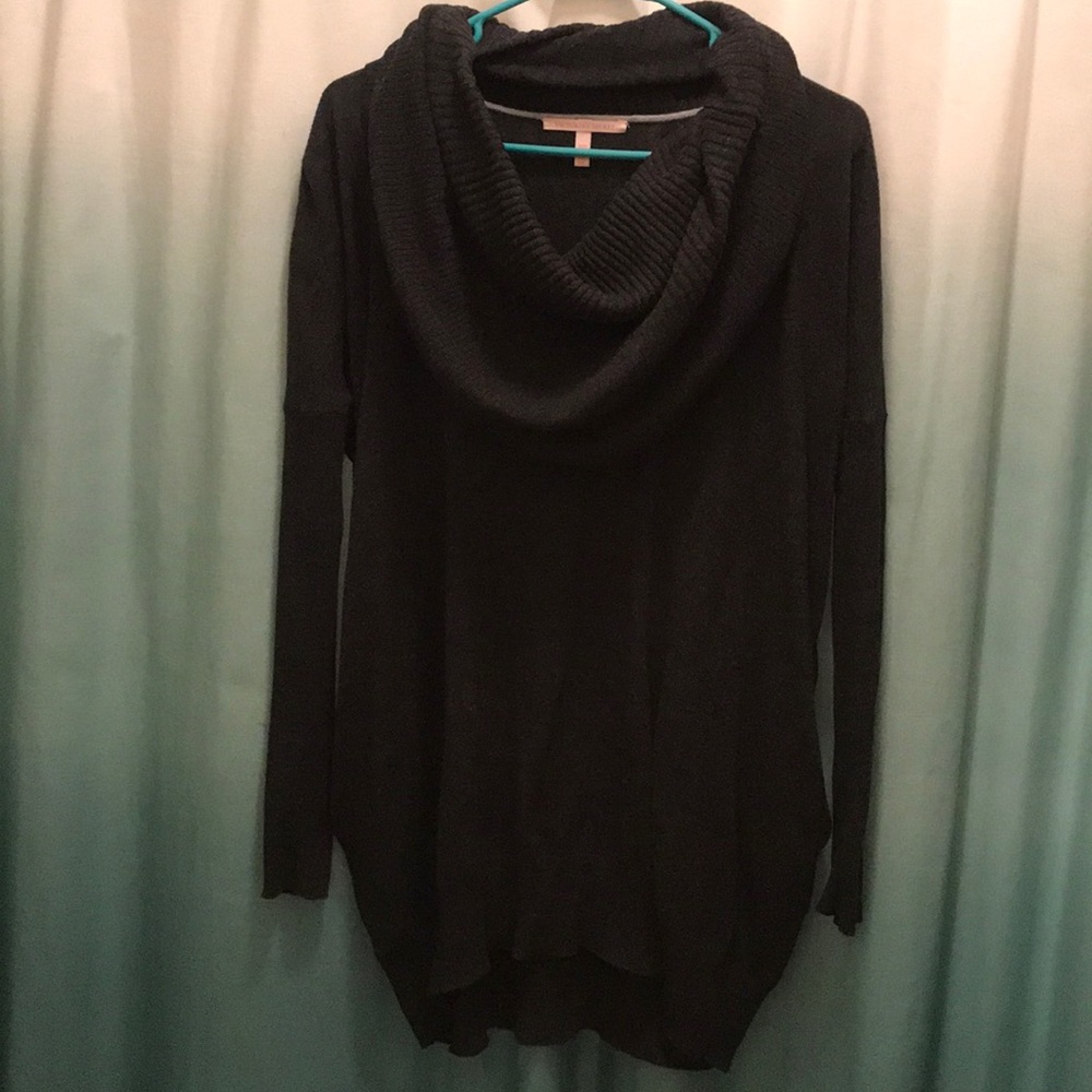 Charcoal Grey Cashmere Sweater Top with pockets.